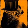 PAINTING FIELDING STEAMPUNK CAT MOJO TOP HAT POSTER ART PRINT BB12486B steampunk buy now online