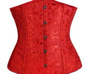 Kiwi-Rata Women's Girdle Waist trainer Floral Slimming Boned Corset G-string (2XL/UK 14-16, Red) steampunk buy now online