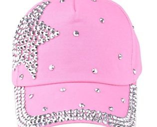 LHWY New Fashion Baseball Cap Rhinestone Star Shaped Snapback Hat for Boy or Girls (Pink) steampunk buy now online