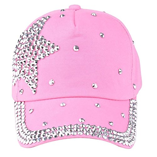 LHWY New Fashion Baseball Cap Rhinestone Star Shaped Snapback Hat for Boy or Girls (Pink) steampunk buy now online