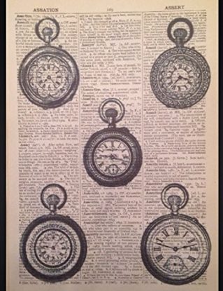Vintage Clocks Art Picture Print Steampunk Alice In Wonderland Dictionary Page steampunk buy now online