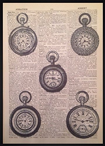 Vintage Clocks Art Picture Print Steampunk Alice In Wonderland Dictionary Page steampunk buy now online