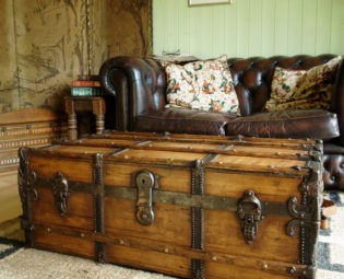 ANTIQUE Banded STEAMER TRUNK Victorian Travel Trunk Coffee Table Rustic Pine Chest Vintage Storage Trunk Blanket Box by VintageTrunksChests steampunk buy now online