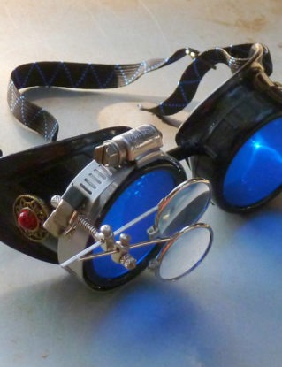 Steampunk Goggles Airship Captain Apocalyptic Mad Scientist Victorian Limited GGG-red by oldjunkyardboutique steampunk buy now online