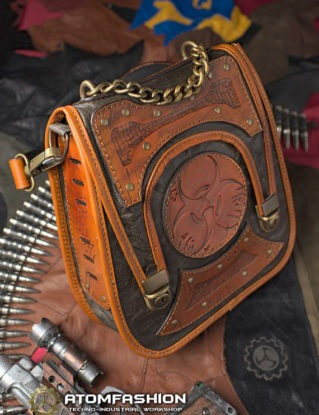Zombie apocalypse leather steampunk bag by Atomfashion steampunk buy now online