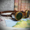 Steampunk Goggles Brass, Silver & Brown Leather - The Pilot , Dieselpunk, Adventurer, Time Traveller, Explorer, Airship, Kraken, Burning Man by Discombobulous steampunk buy now online