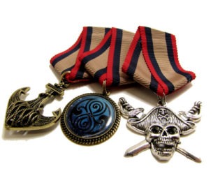 CHOOSE your Own DOUBLE Medallion - Steampunk / Dieselpunk - Award Medal - Medal of Honor by SpectraNova steampunk buy now online