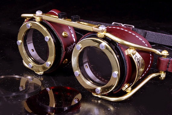 Steampunk Goggles Victorian Goth Brass Brown LARP Cosplay by AccuviewPrecision steampunk buy now online