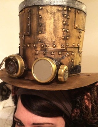 Steampunk Top Hat, faux-metal by SchmoodysOddities steampunk buy now online