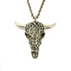 Buffalo Skull Necklace Jewelry Skull Charm Pendant with Chain Gothic Steampunk - FPE008 by RebelOcean steampunk buy now online