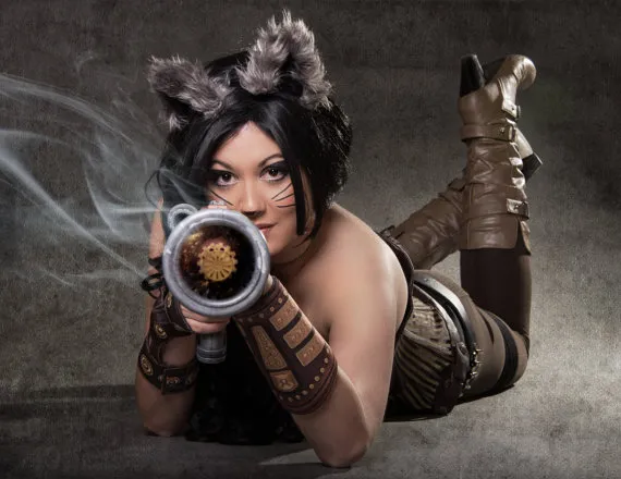 ON SALE! Steampunk Rocket Raccoon 8.5&times;11" print &ndash; Miss Chezza cosplay print (Guardians of the Galaxy) by MissChezzaCosplay steampunk buy now online