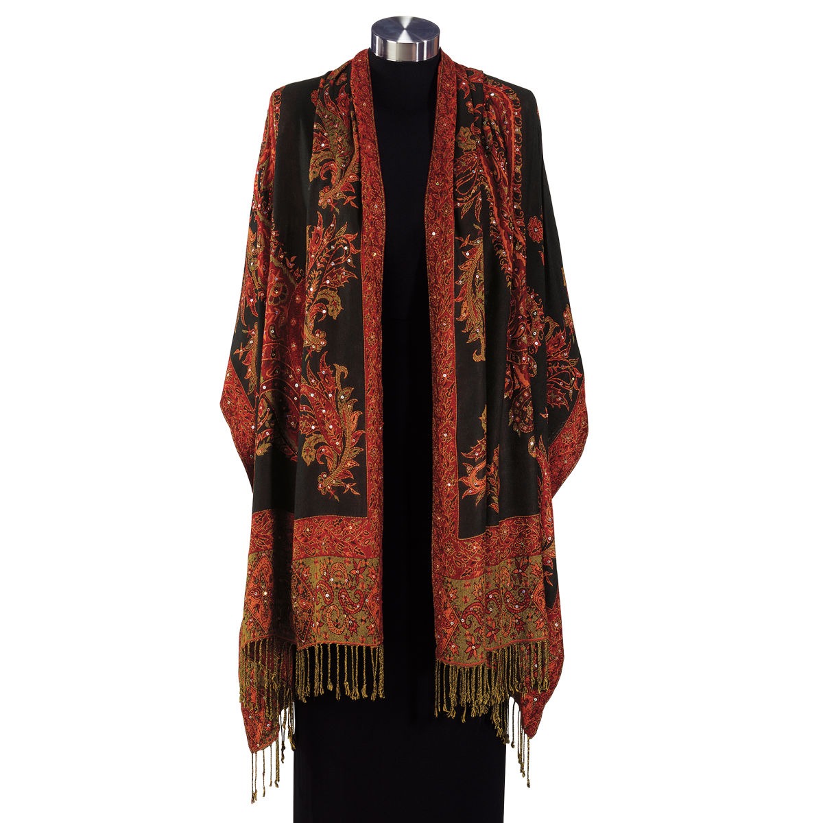 Sequined Paisley Shawl steampunk buy now online