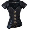 Charmian Women's Steampunk Steel Bone Black Lace Trim Plus Size Overbust Corset with Jacket & Belt Black XXXXXX-Large steampunk buy now online