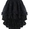 Burvogue Women's Steampunk Gothic Costume Vintage Multi Layered Chiffon Skirt (XXXXXX-Large, Black) steampunk buy now online