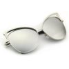 CGID Women's Modern Fashion Mirror Cat Eye Sunglasses Goggles UV400,Silver Silver steampunk buy now online