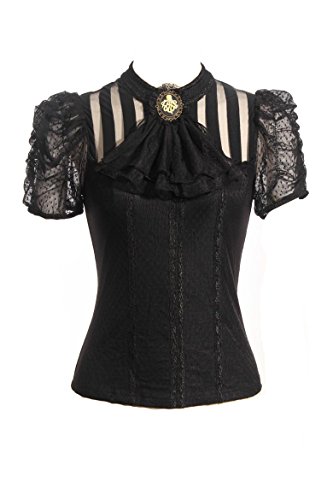 Steampunk Retro Punk Brocade Gothic Emo Womens Clothing Shopping Tee Shirt Tops Pirate Costume (L) steampunk buy now online