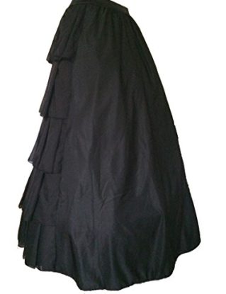 Black Victorian Gothic Long Ball Pirate Medieval Colonial Pilgrim Gown Edwardian Civil War Vampire Gypsy Layer Skirt (16 XLarge) steampunk buy now online