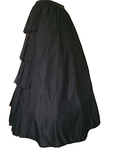 Black Victorian Gothic Long Ball Pirate Medieval Colonial Pilgrim Gown Edwardian Civil War Vampire Gypsy Layer Skirt (16 XLarge) steampunk buy now online