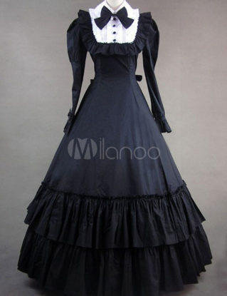 Classic black lolita dress steampunk buy now online