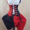 Steampunk Harley Quinn Corset/ Queen of Hearts Military Steampunk Corset-to fit 29-32" natural waist by AliceAndWillow steampunk buy now online