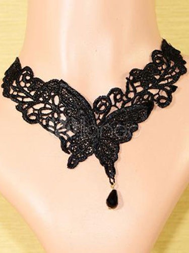 Gothic Lace Lolita Necklace with Butterfly Embroidery steampunk buy now online