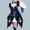 Super Sonico Cosplay Costume Black Gothic Lolita Dress Version steampunk buy now online