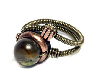 Steampunk Jewerly - Steampunk Ring with Rainforest Jasper steampunk buy now online