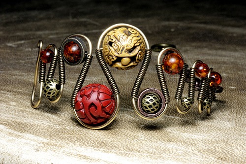 steampunk Jewelry made by CatherinetteRings - RELIC STEAMED - DRAGON BRACELET OF ETERNAL LIFE steampunk buy now online