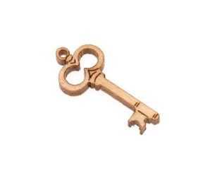 Maple Wood Laser Cut Skeleton Key Pendant 3/4 Inch (1) steampunk buy now online