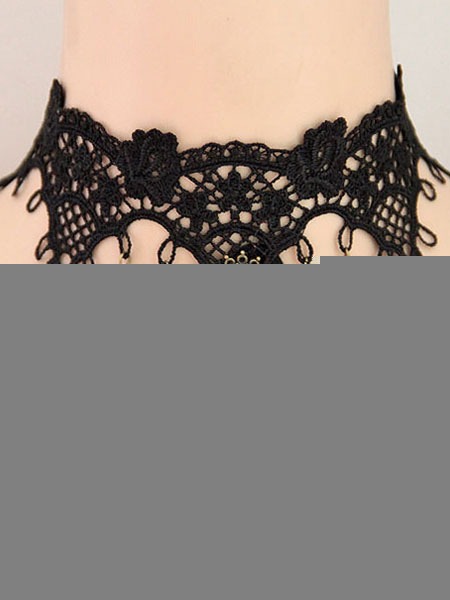Gothic Black Lace Lolita Necklace with Vintage Eiffel Tower steampunk buy now online