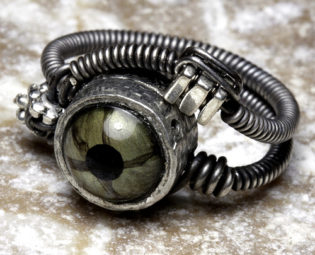 Steampunk Jewelry made by CatherinetteRings - Antiqued Silver Reptile Taxidermy eye Ring steampunk buy now online