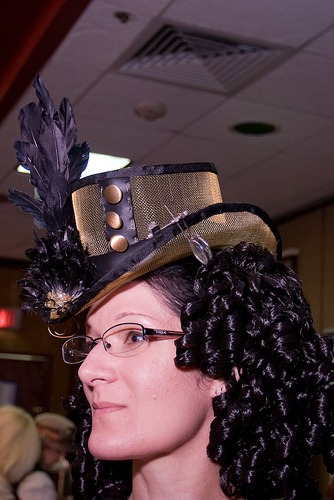 Brass and leather Topper fascinator from Steampunk Worlds Fair steampunk buy now online