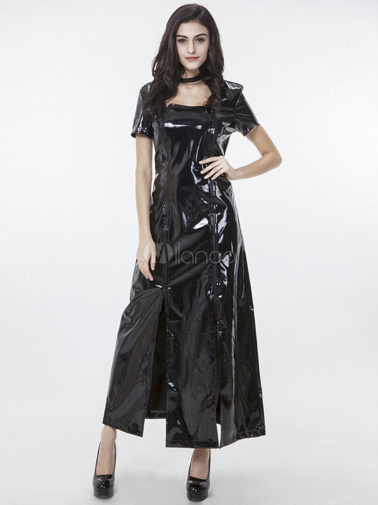 Short Sleeve Glitter Pu Steampunk Club Dress steampunk buy now online