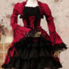 Burgundy Layered Cotton Gothic Lolita Dress for Women steampunk buy now online