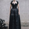 Black Punk Gothic Maxi Dress Backless Polyester Dress steampunk buy now online
