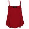 Ladies Cami Sleeveless Swing Vest Plain Womens Strappy Flared Plus Size Top 8-26[Wine ,20-22] steampunk buy now online
