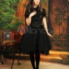 Gothic Black Satin Jacquard Cute Lolita Outfits steampunk buy now online