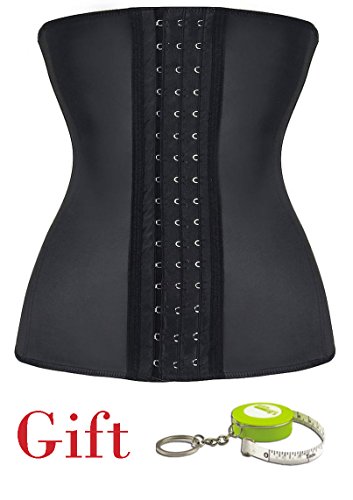 Angool Women's Latex Waist Trainer Training Corset Gift Retractable Tape Measure steampunk buy now online