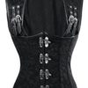 TDOLAH Women's Steampunk Clothing Plus Size Steel Boned Gothic Bustier Retro Floral Brocade Corset Tops (Waist: 30-32" (2XL), Black) steampunk buy now online