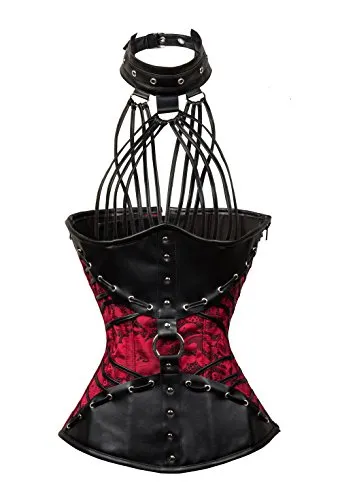 BSLINGERIE® Sexy Vintage Faux Leather Steel Boned Overbust Corset (6XL, Red (Halter)) steampunk buy now online BSLINGERIE® Sexy Vintage Faux Leather Steel Boned Overbust Corset (6XL, Red (Halter)) steampunk buy now online