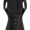 Kiwi-Rata Black Floral Waistcoat Bustier Vintage Steel Boned Underbust Lace up Corset Top Plus Size steampunk buy now online