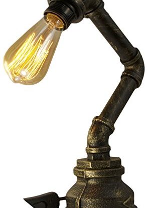 Vintage Industrial Steampunk Table Lamp Rustic Copper Water Pipe Bedside Desk Lamp T1003 steampunk buy now online