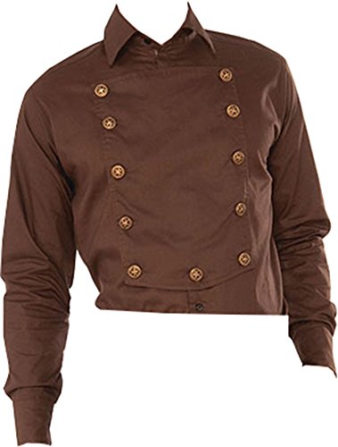 Adult Men's Halloween Cosplay Steampunk Shirt Brown steampunk buy now online