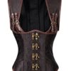 Charmian Women's Steampunk Steel Boned Gothic Vintage Brocade Underbust Corset Vest Plus Size Brown XXX-Large steampunk buy now online