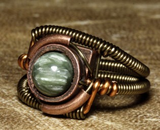 Steampunk Jewelry Ring made by CatherinetteRings Seraphinite steampunk buy now online