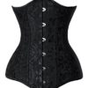 Charmian Women's Long Line 26 Steel Bones Steampunk Gothic Jacquard Waist Cincher Underbust Corset Plus Size 26-heavy-steel-black XXXXXX-Large steampunk buy now online