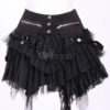 Gothic Black Lolita Skirt with Zipper and Lace Up steampunk buy now online