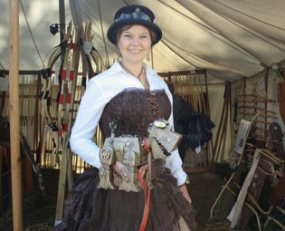 Steampunk dog and owner @ Castlefest 2011 steampunk buy now online