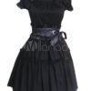 Black Bow Cotton Gothic Lolita One-Piece steampunk buy now online