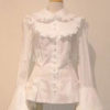 White Cotton Gothic Lolita Blouse for Women steampunk buy now online